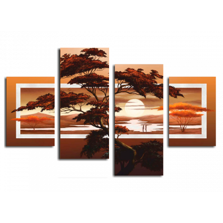 Модульная картина Дерево на закате